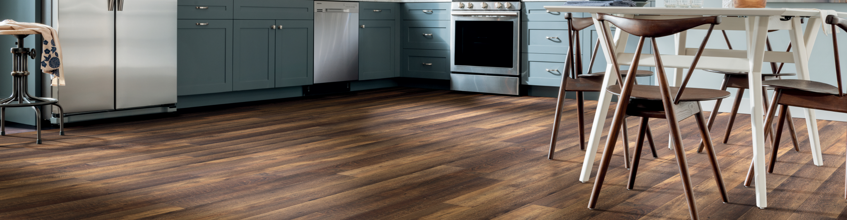 luxury vinyl flooring wood look floors in kitchen